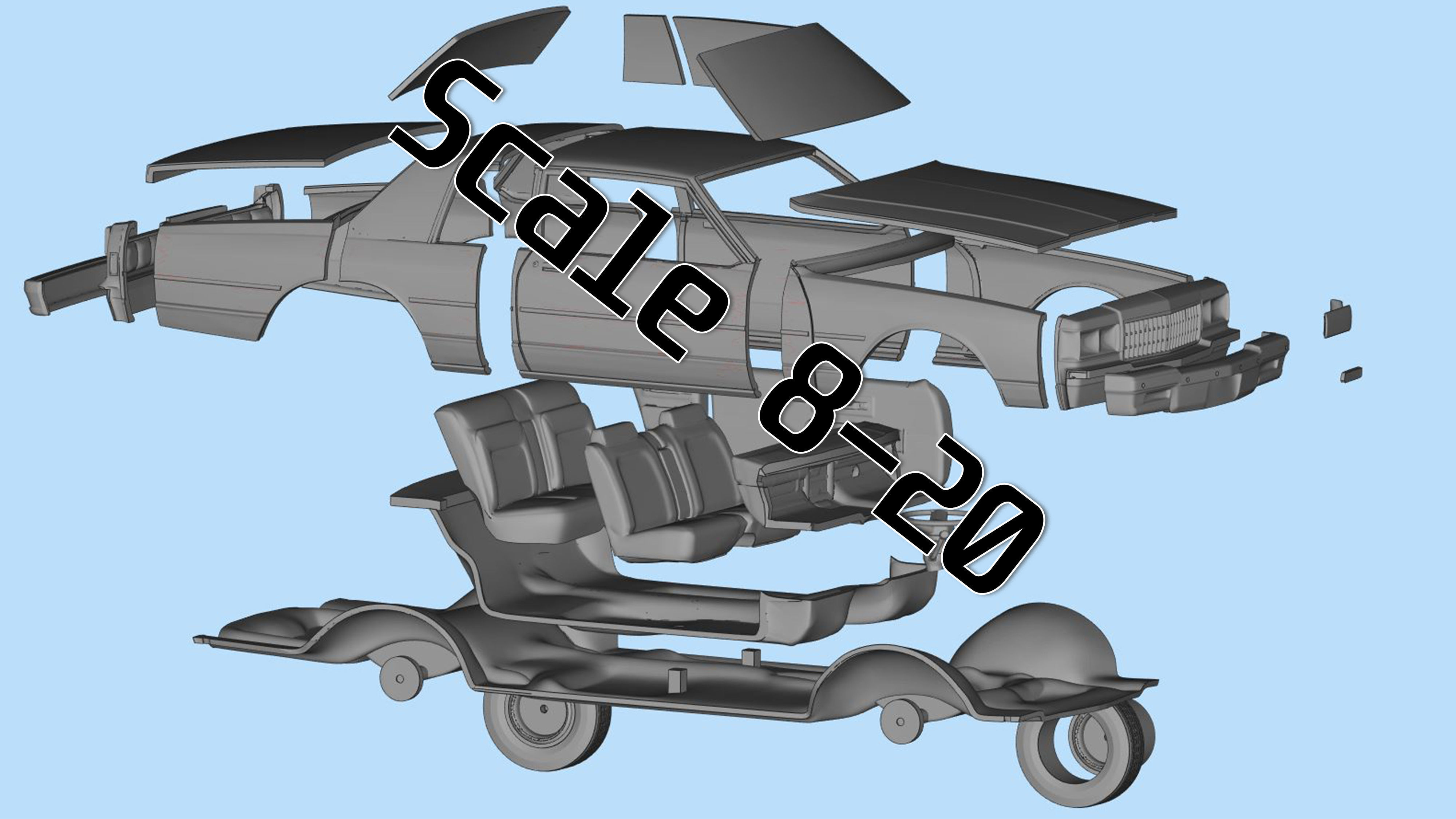 Third gen chevy Caprice Classic 2 Door stl model car parts 3D print model_2