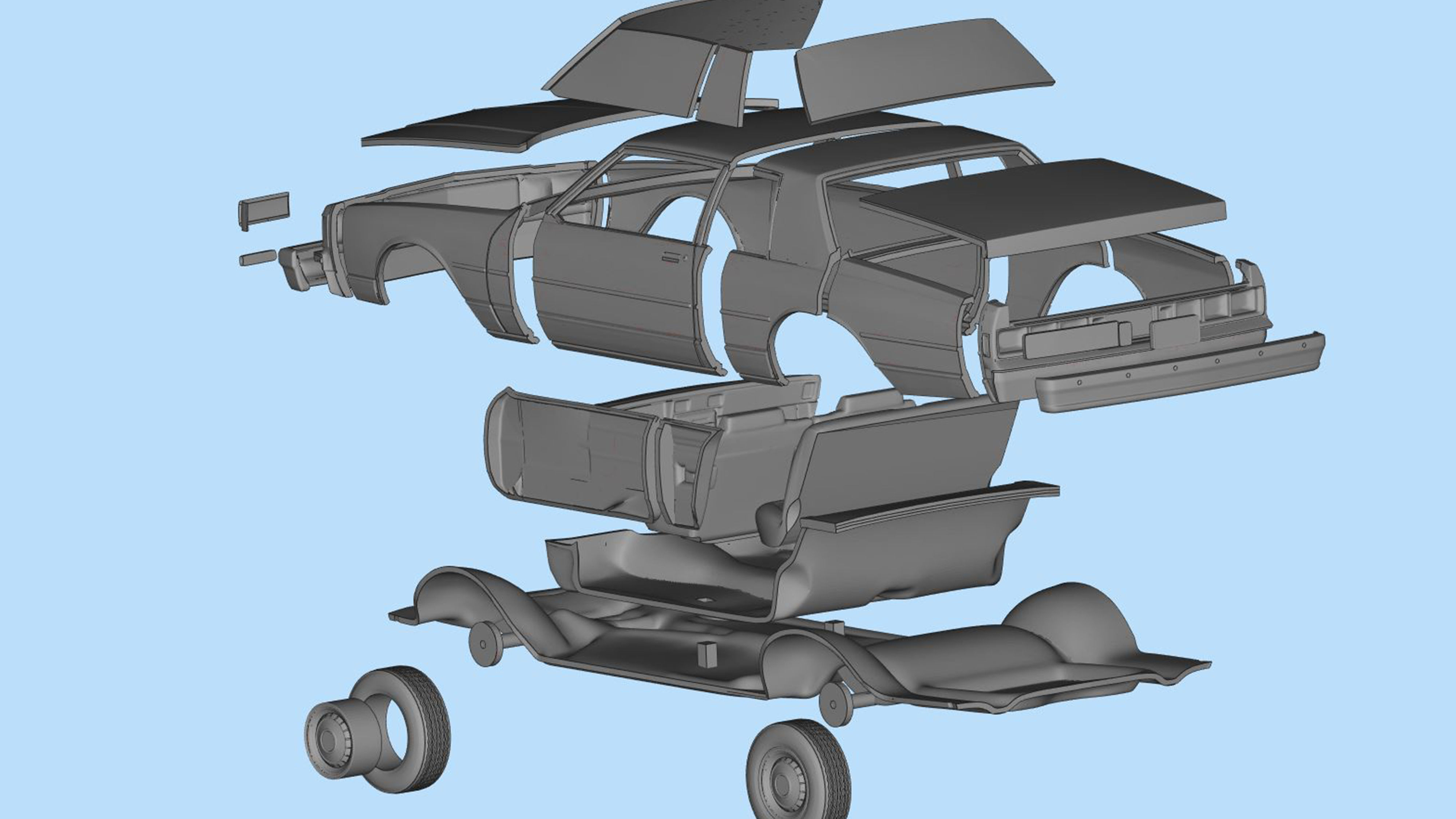 Third gen chevy Caprice Classic 2 Door stl model car parts 3D print model_10