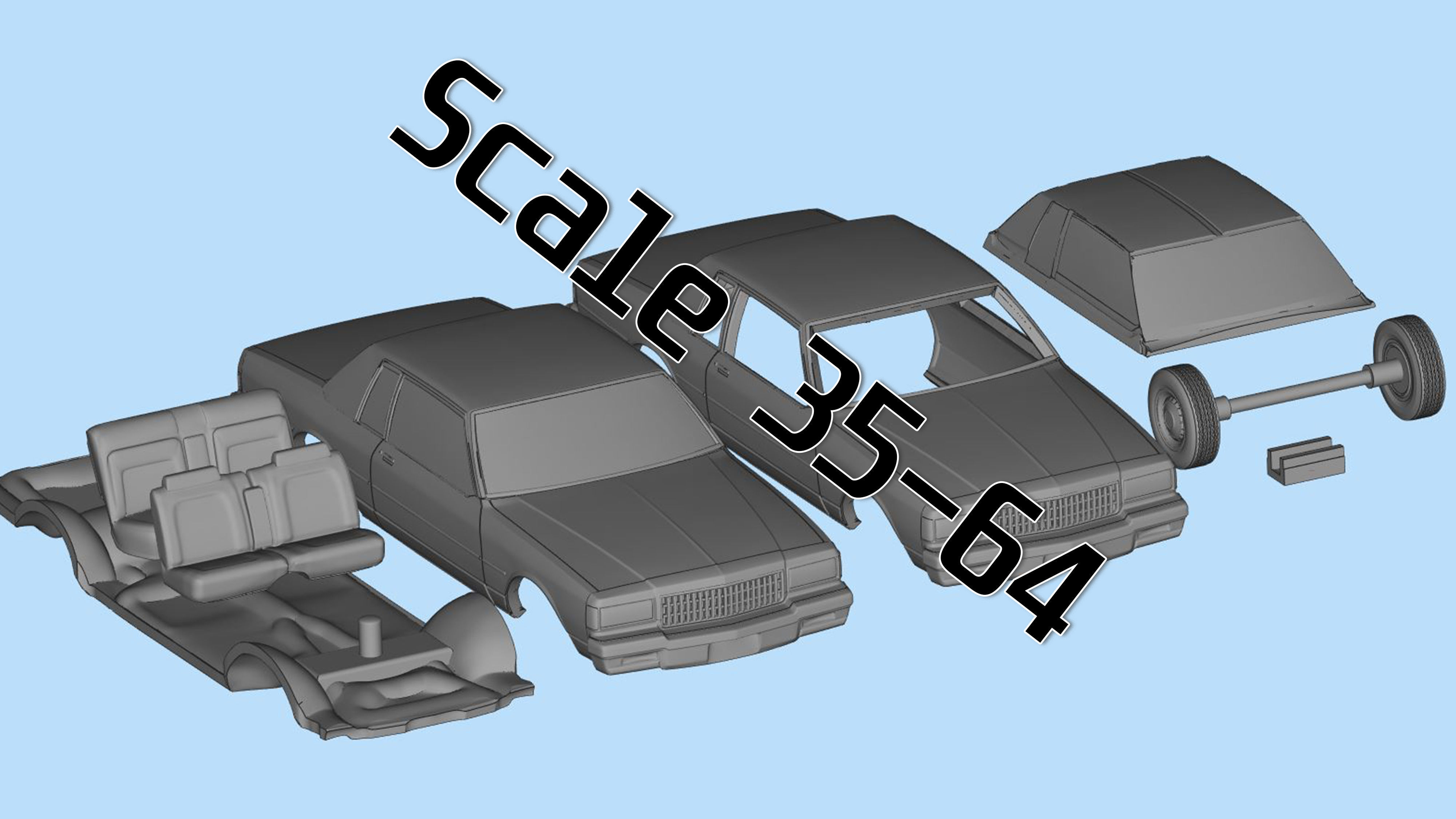 Third gen chevy Caprice Classic 2 Door stl model car parts 3D print model_4