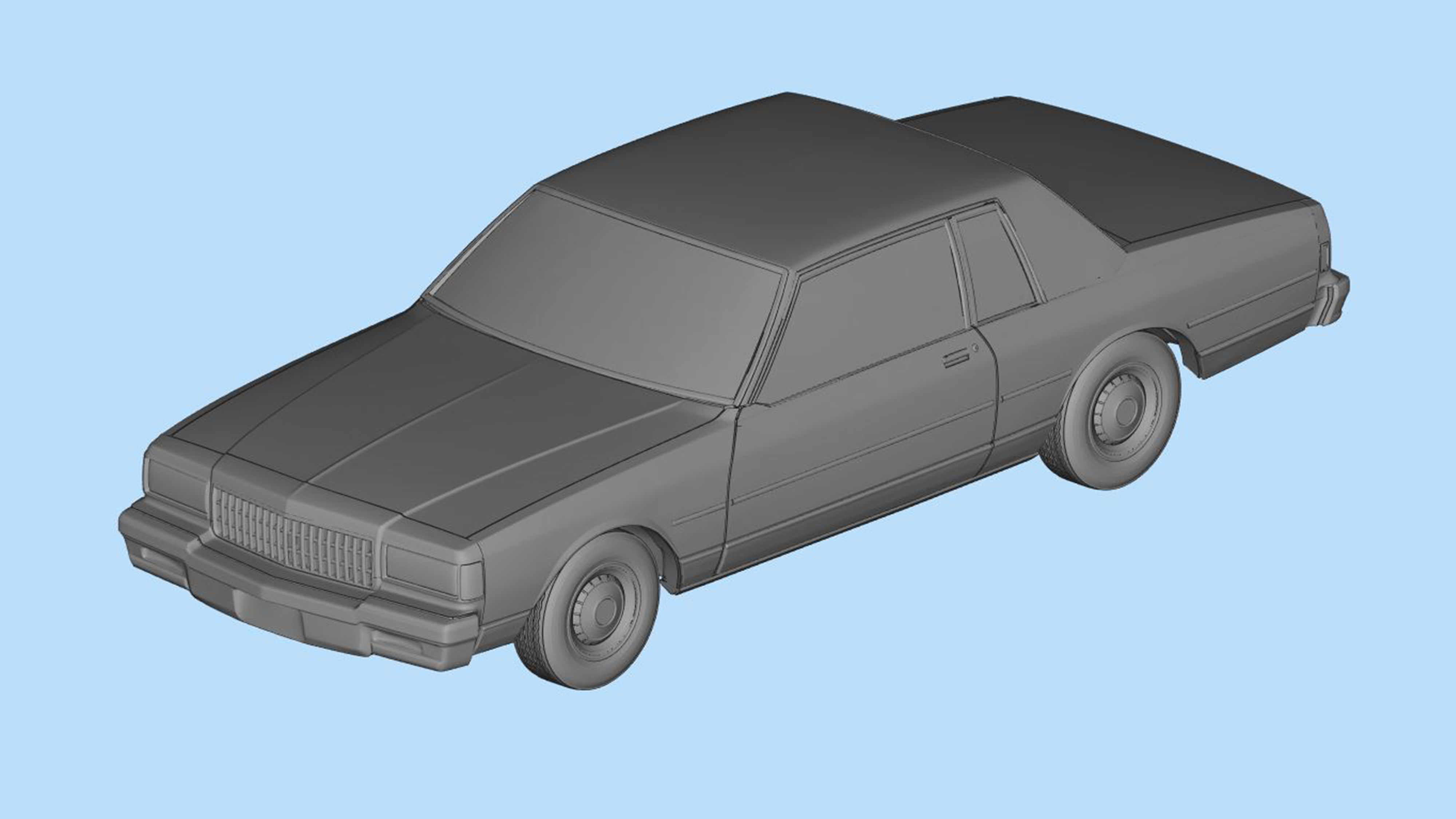 Third gen chevy Caprice Classic 2 Door stl model car parts 3D print model_13