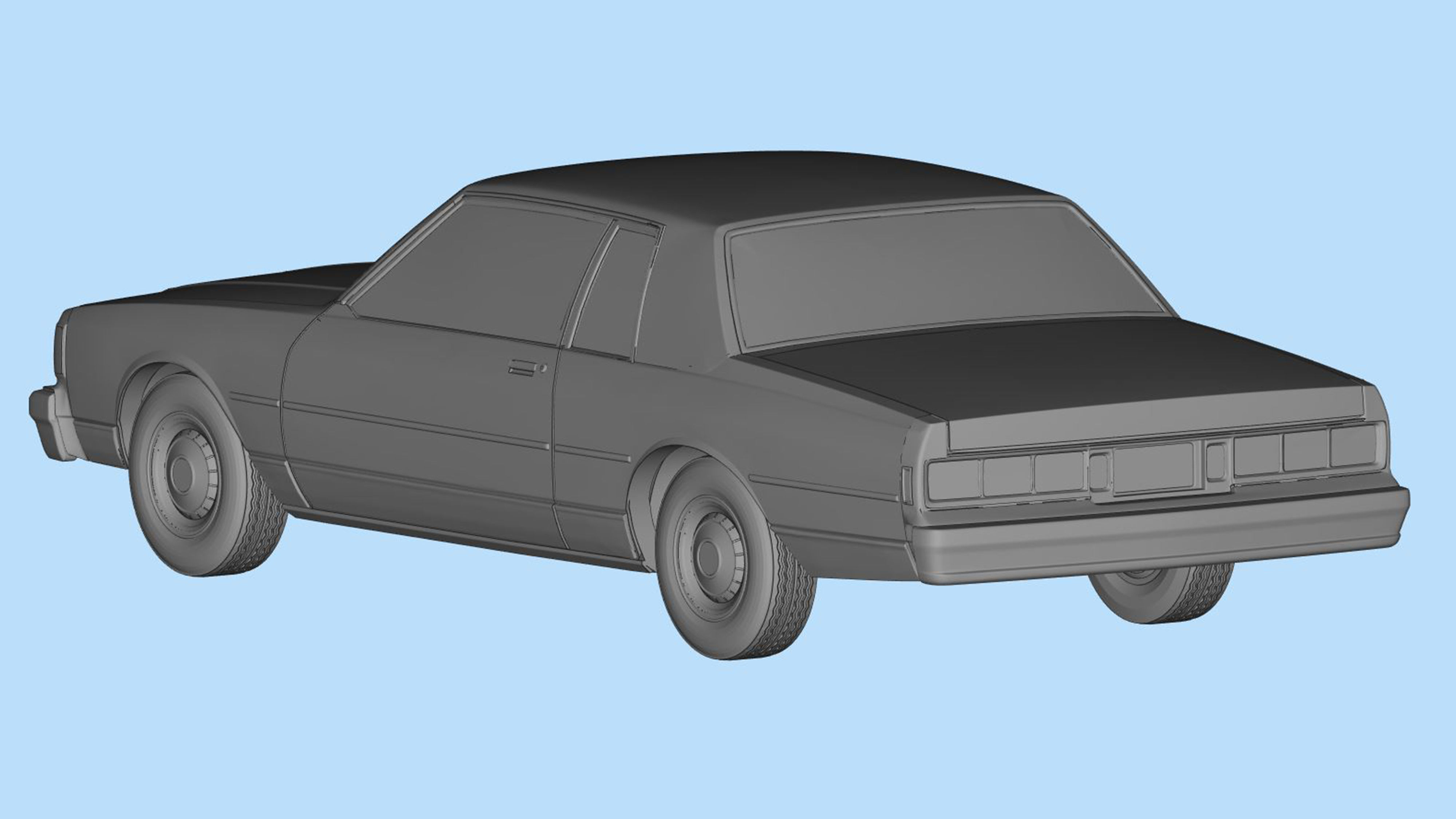 Third gen chevy Caprice Classic 2 Door stl model car parts 3D print model_14