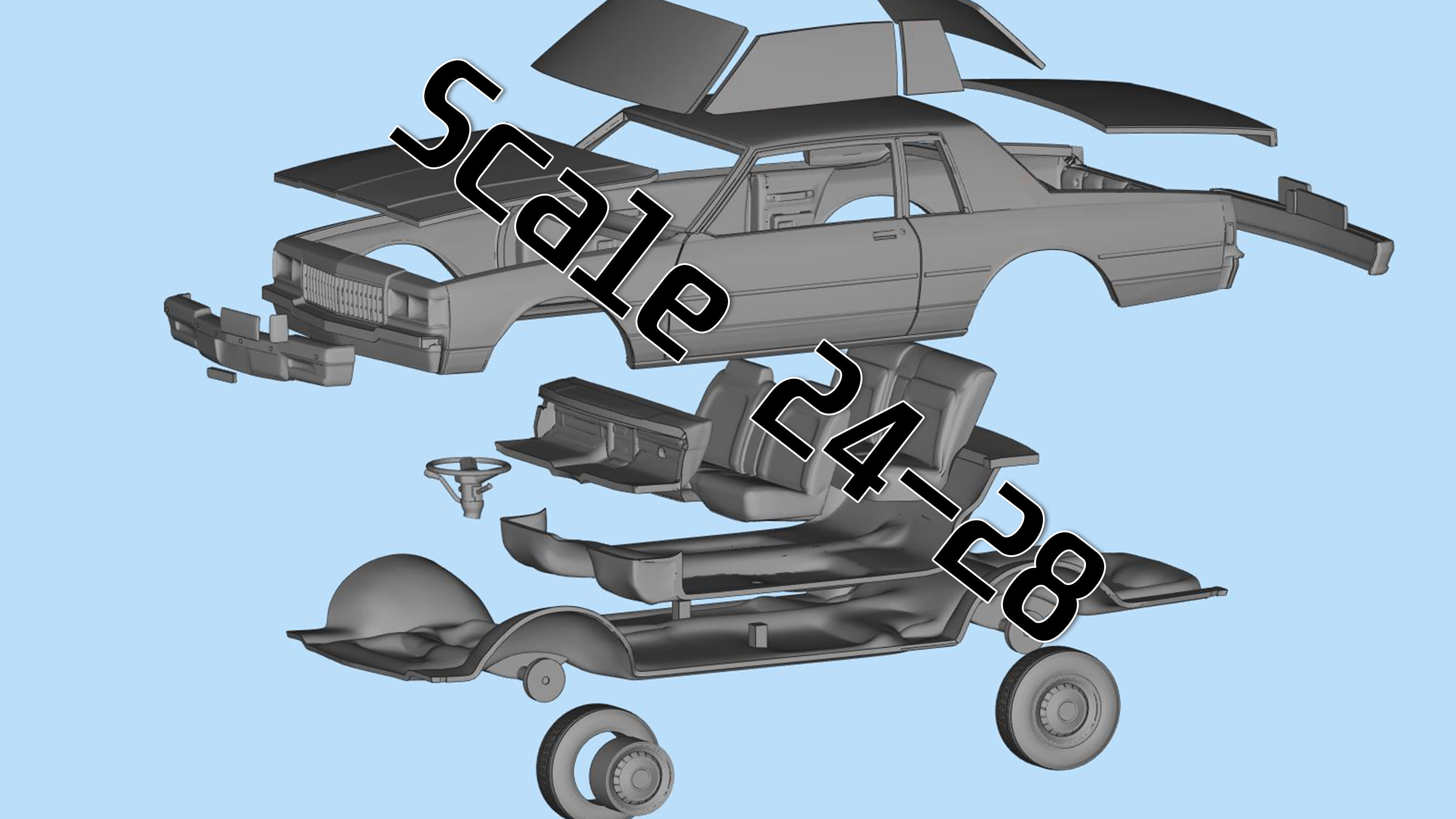 Third gen chevy Caprice Classic 2 Door stl model car parts 3D print model_3