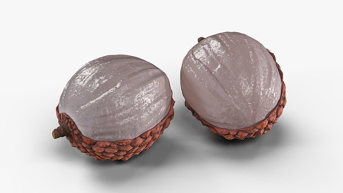 Half Peeled Lychee Pink 3D model 6