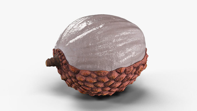 Half Peeled Lychee Pink 3D model 5