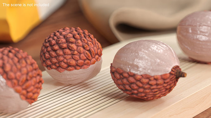 Half Peeled Lychee Pink 3D model
