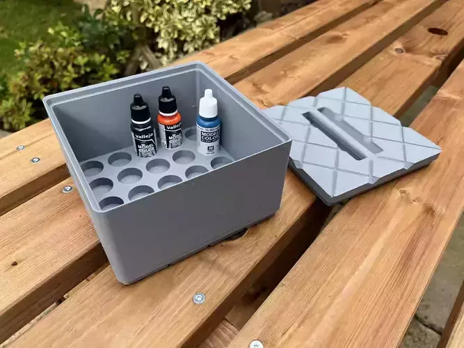 Stackable Vallejo Paint 17ml Dropper Bottle Storage Boxes 3D print model