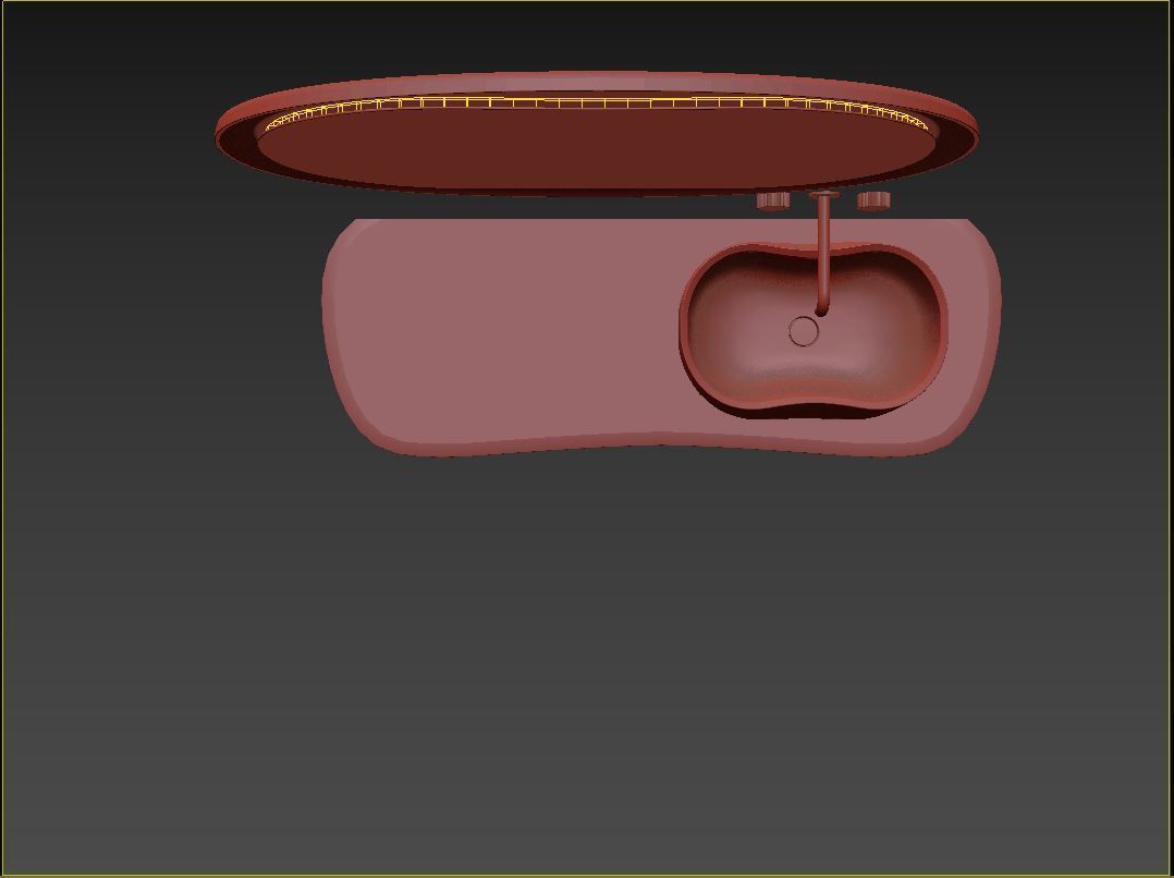 Anima Wall-mounted shelf with basin 150 CM 3D model_9