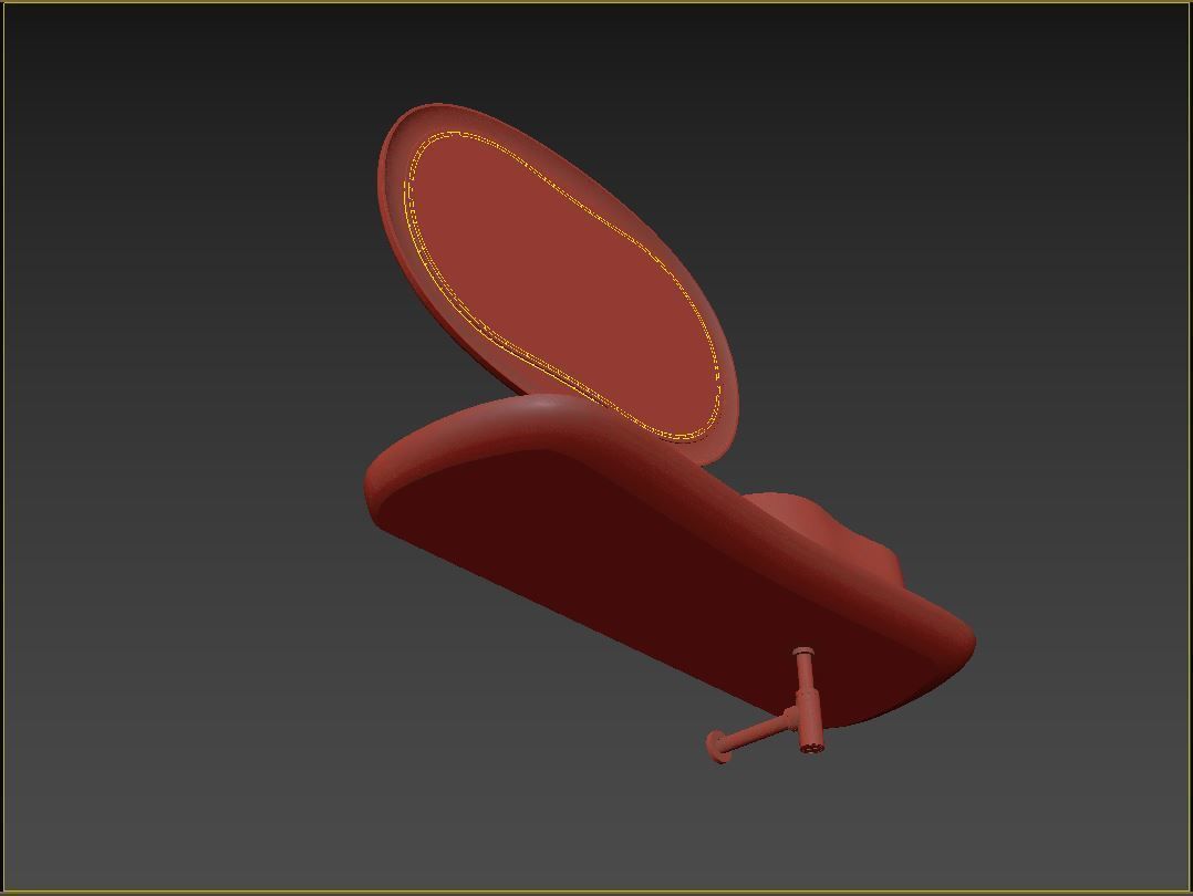 Anima Wall-mounted shelf with basin 150 CM 3D model_5