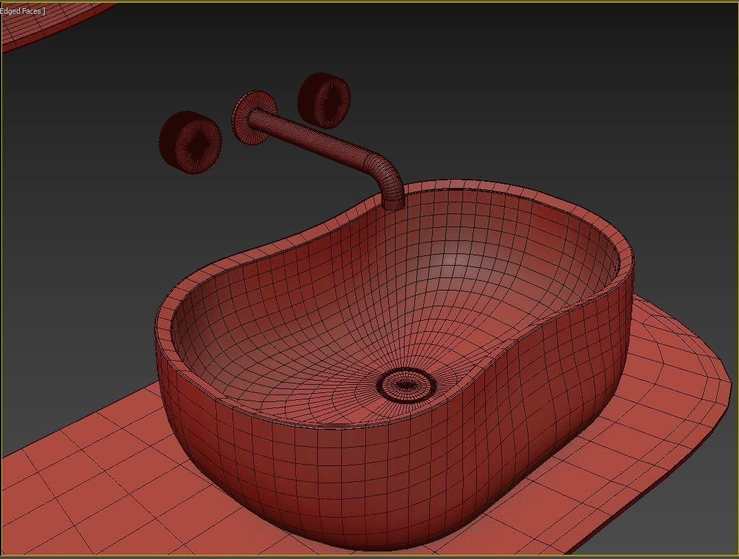 Anima Wall-mounted shelf with basin 150 CM 3D model_4