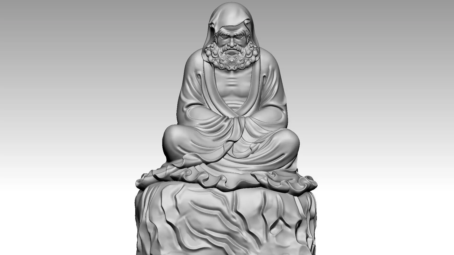 Bodhidharma meditates 3D print model