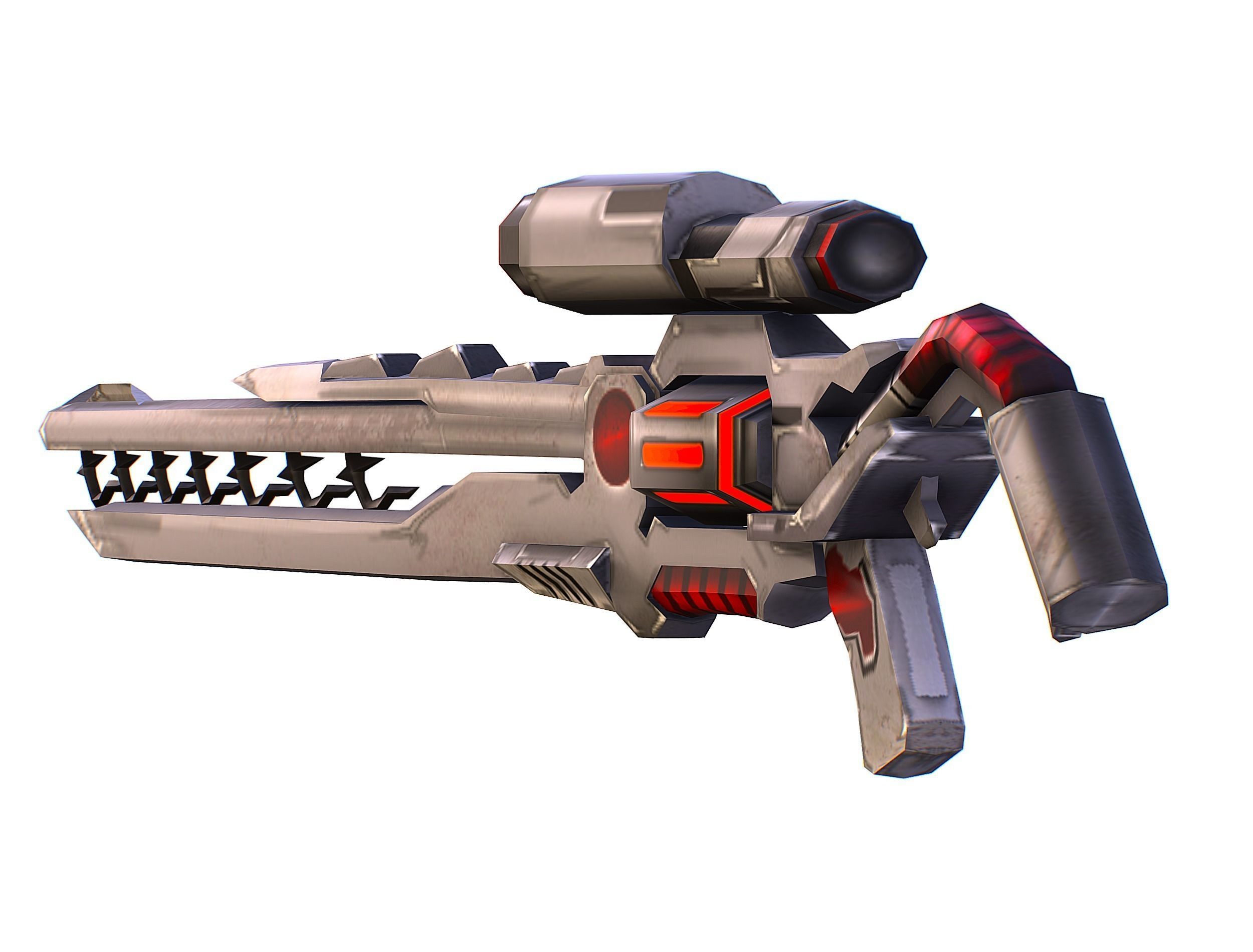 Sci-Fi Woman Cyborg - Female Drone Sniper Soldier Low-poly 3D model_54