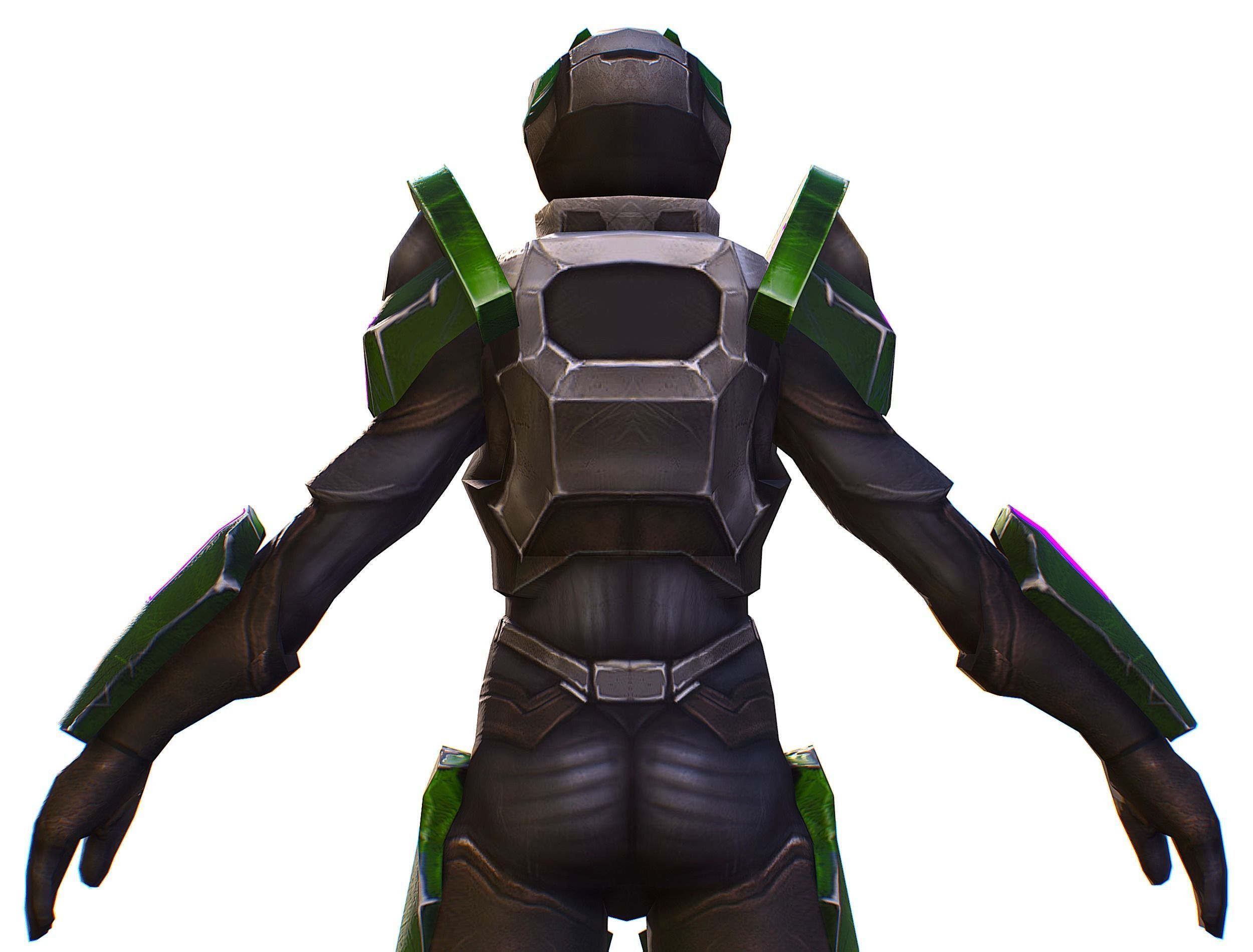 Sci-Fi Woman Cyborg - Female Drone Sniper Soldier Low-poly 3D model_32