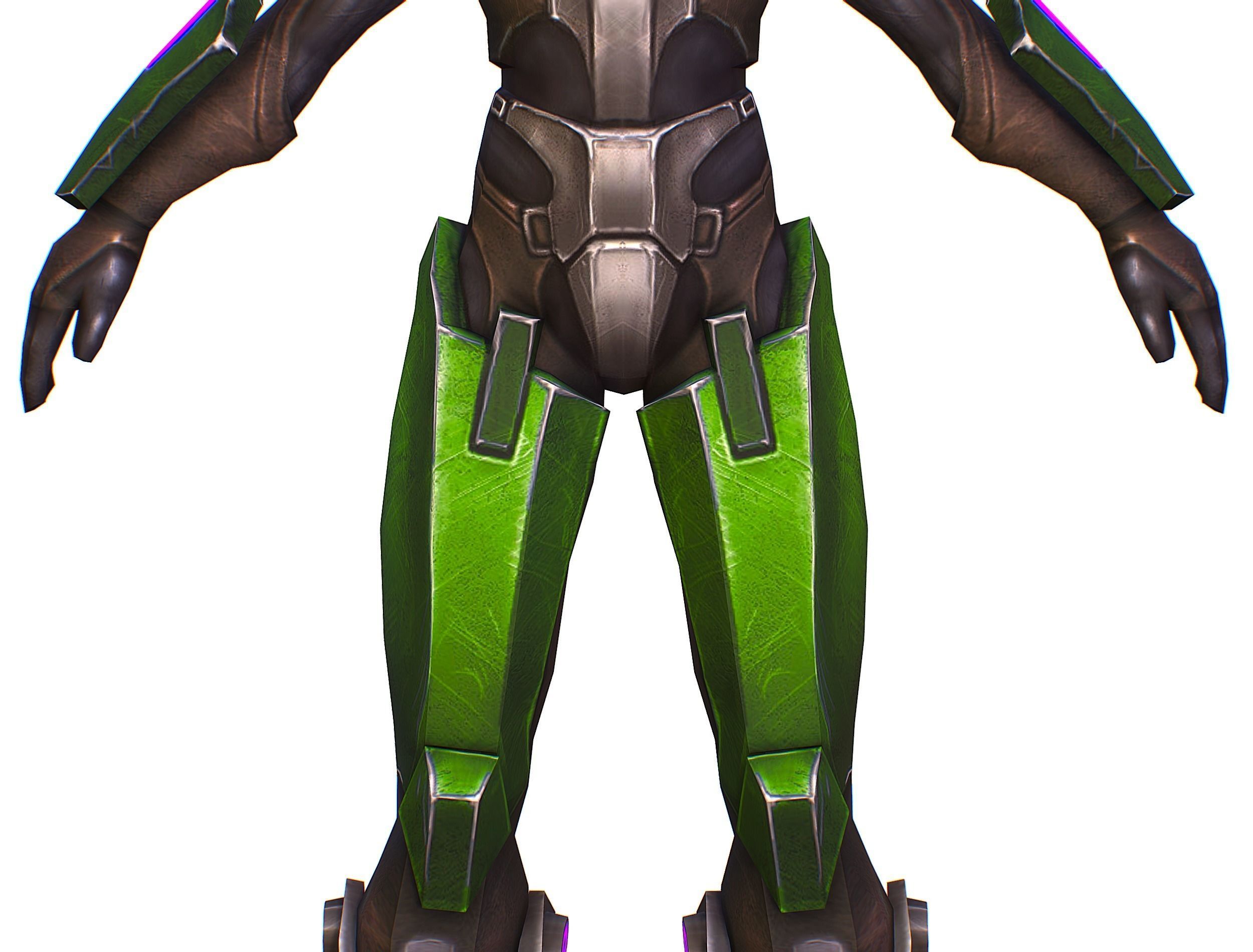 Sci-Fi Woman Cyborg - Female Drone Sniper Soldier Low-poly 3D model_30