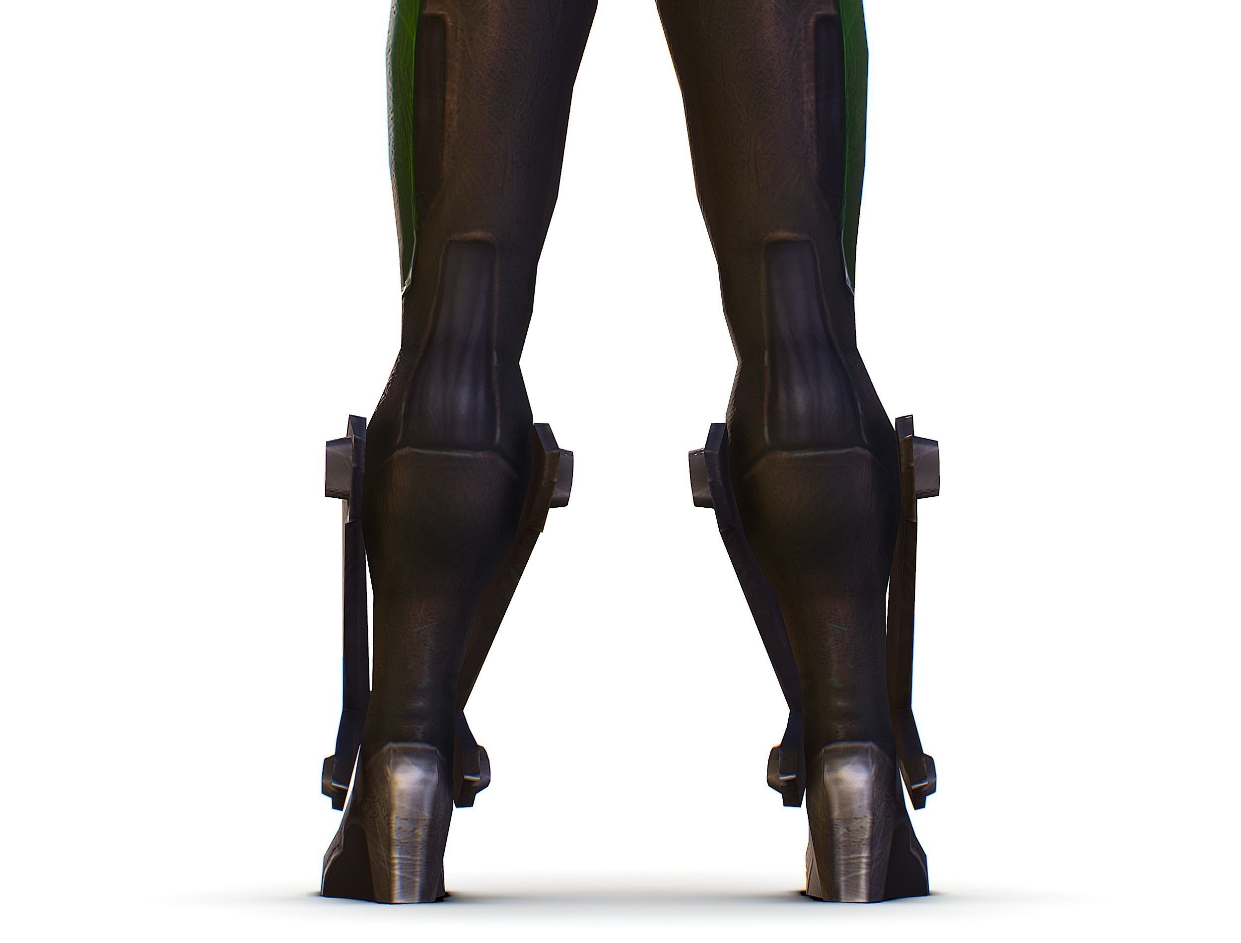 Sci-Fi Woman Cyborg - Female Drone Sniper Soldier Low-poly 3D model_34