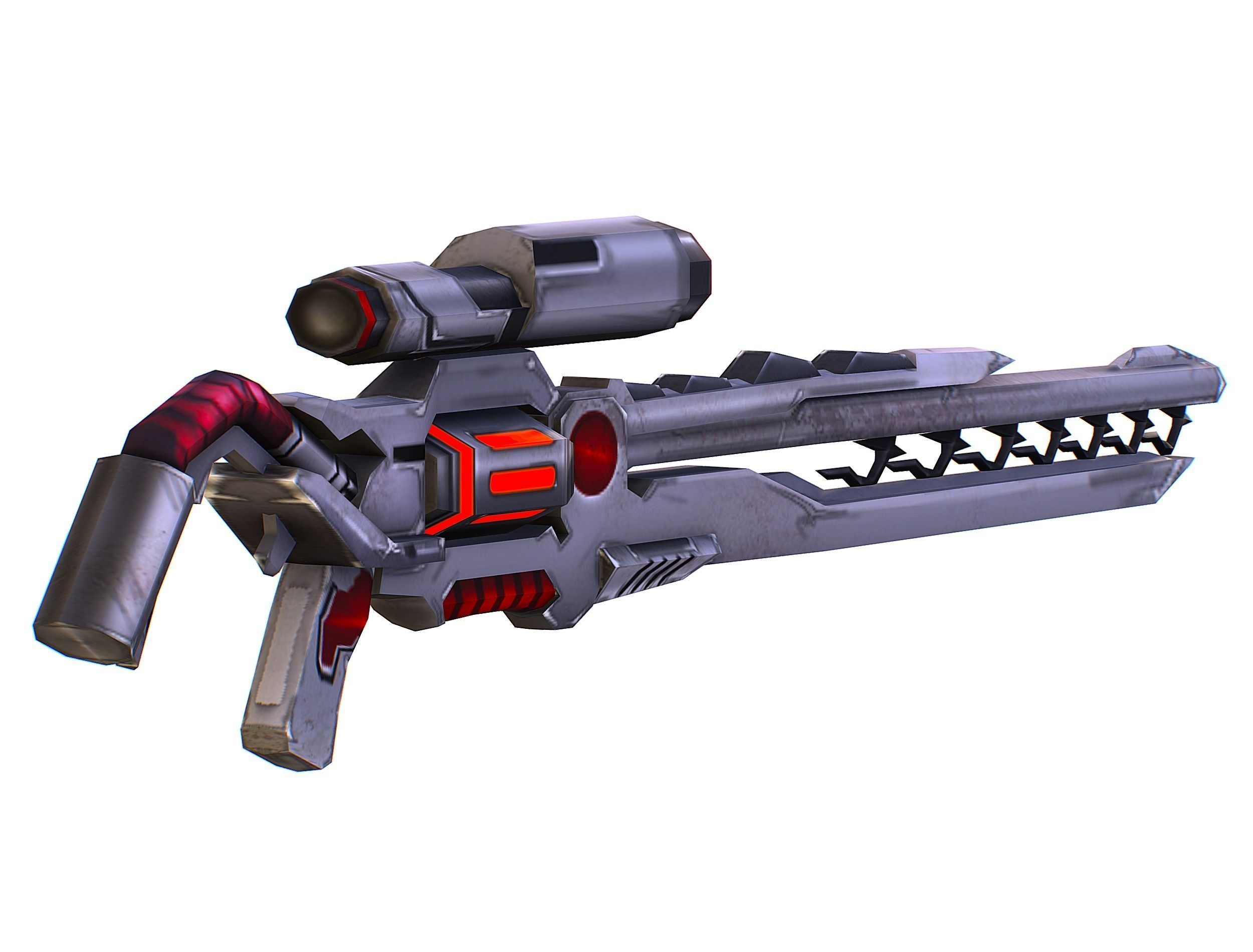 Sci-Fi Woman Cyborg - Female Drone Sniper Soldier Low-poly 3D model_49