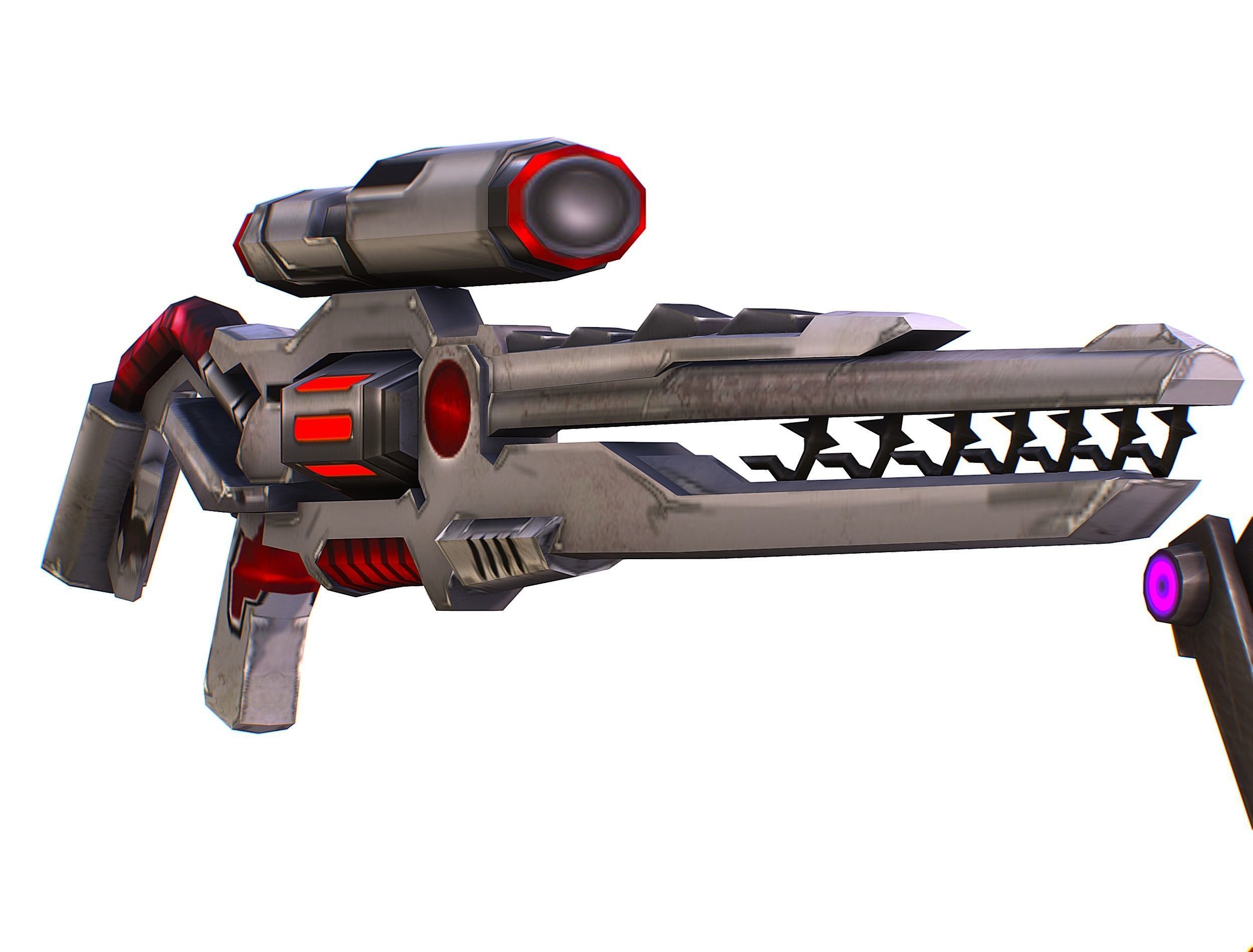 Sci-Fi Woman Cyborg - Female Drone Sniper Soldier Low-poly 3D model_46