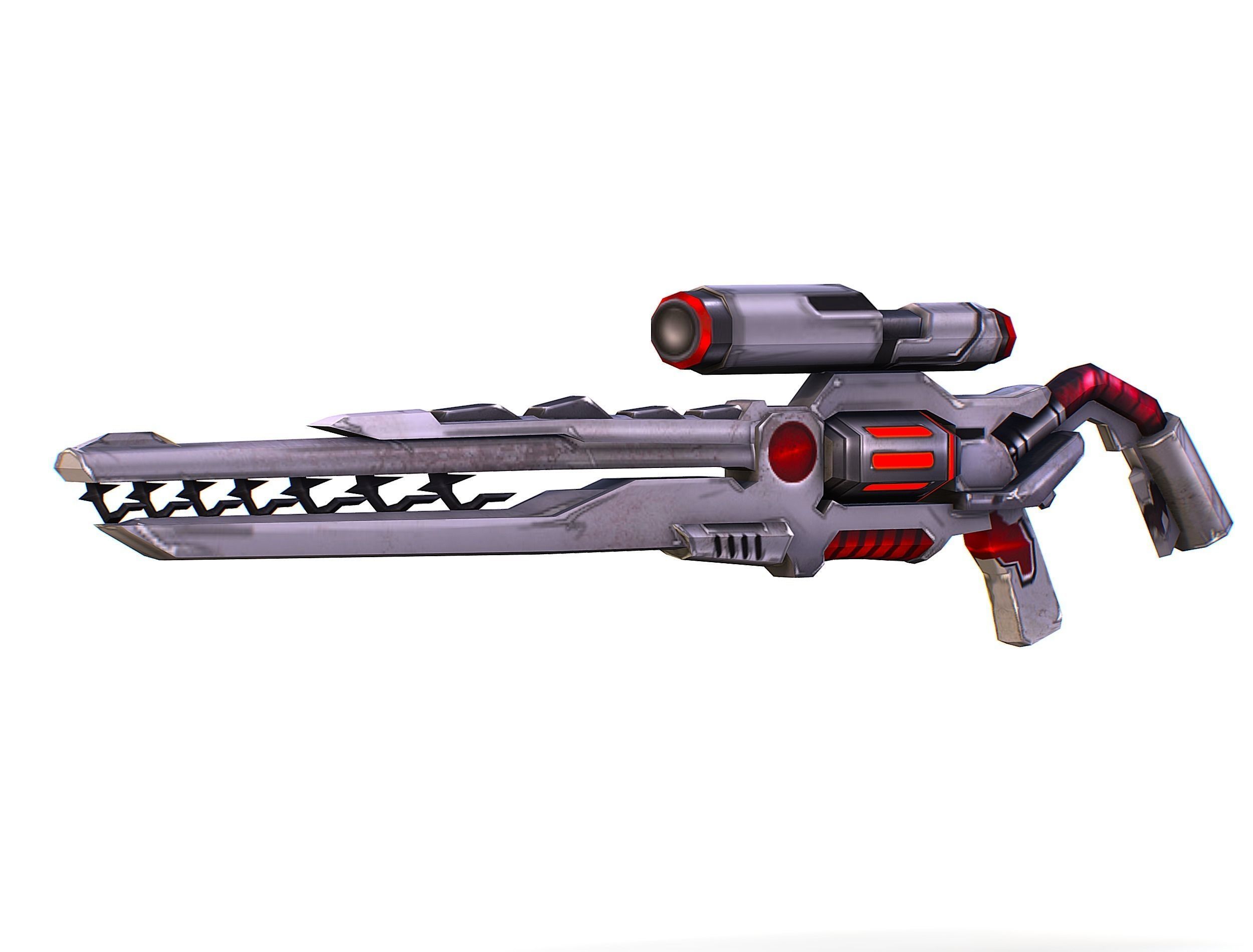 Sci-Fi Woman Cyborg - Female Drone Sniper Soldier Low-poly 3D model_55