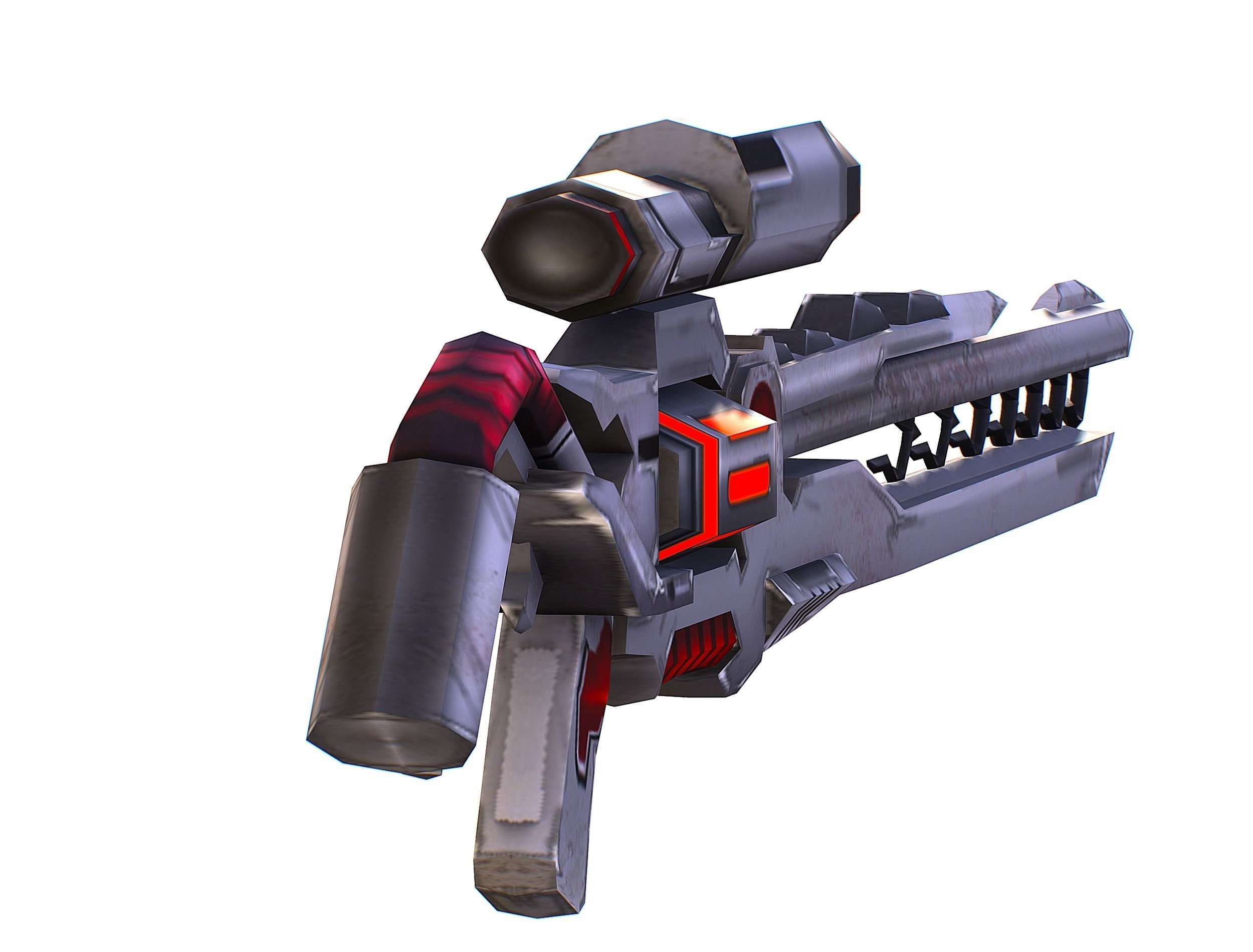 Sci-Fi Woman Cyborg - Female Drone Sniper Soldier Low-poly 3D model_50