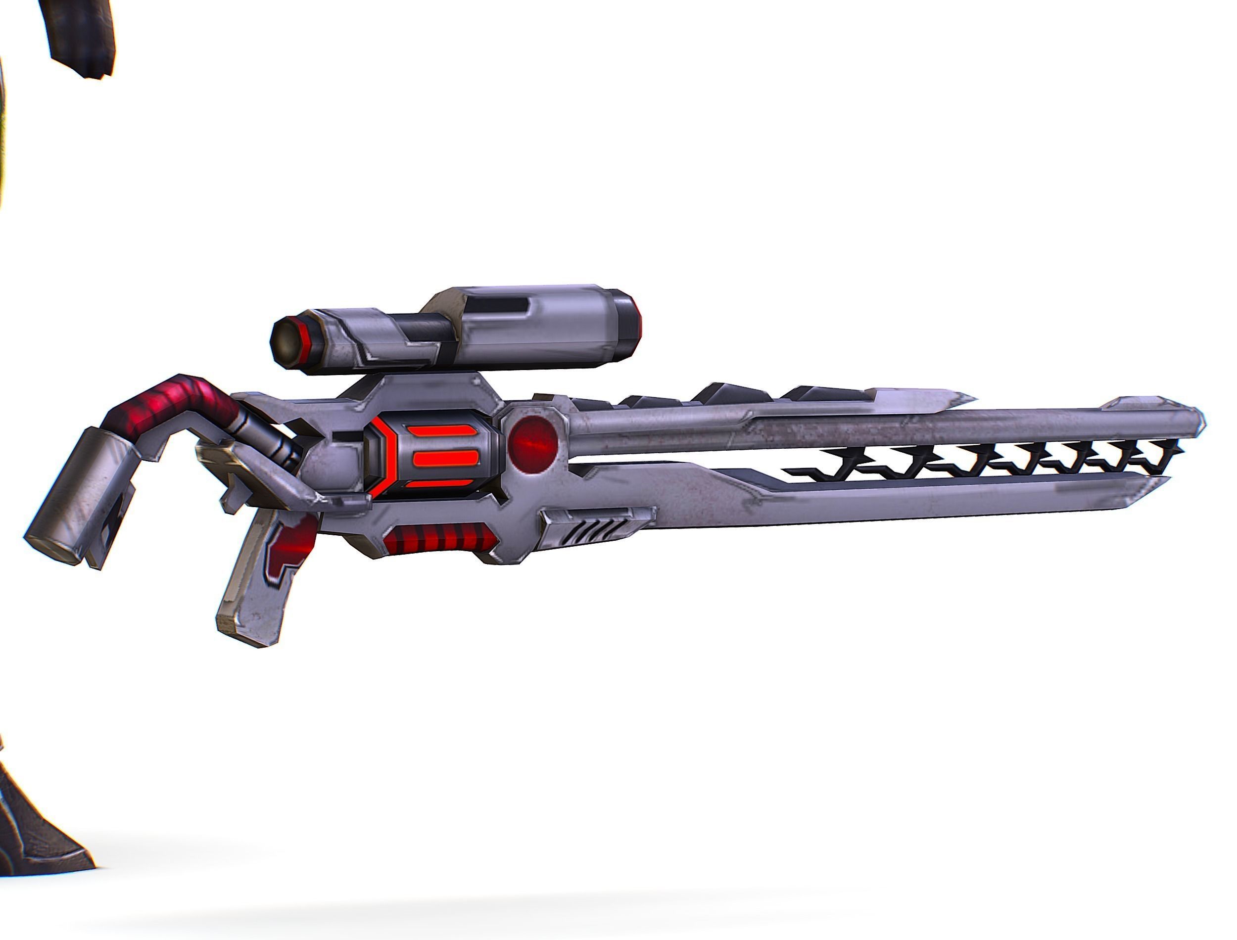 Sci-Fi Woman Cyborg - Female Drone Sniper Soldier Low-poly 3D model_48