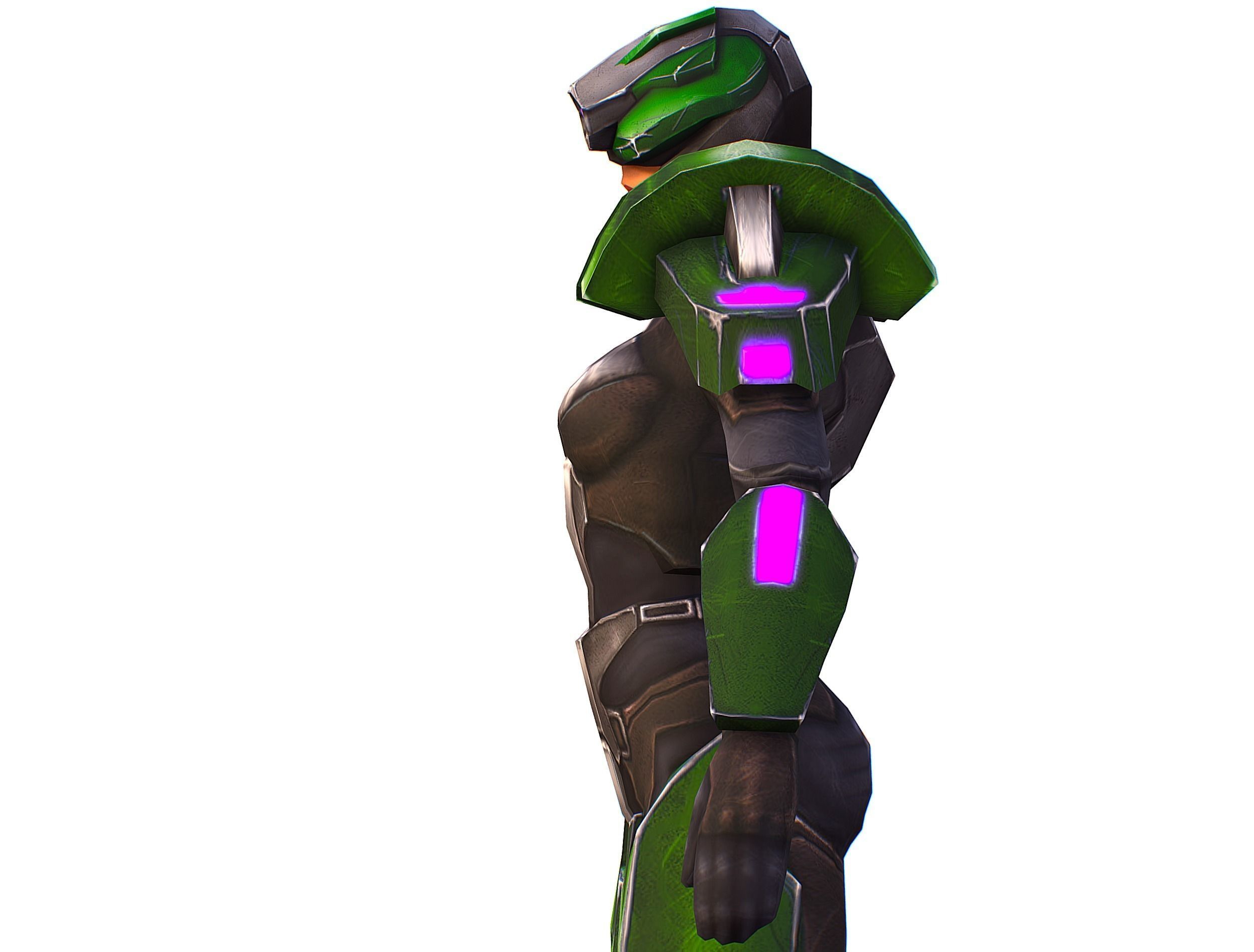 Sci-Fi Woman Cyborg - Female Drone Sniper Soldier Low-poly 3D model_36