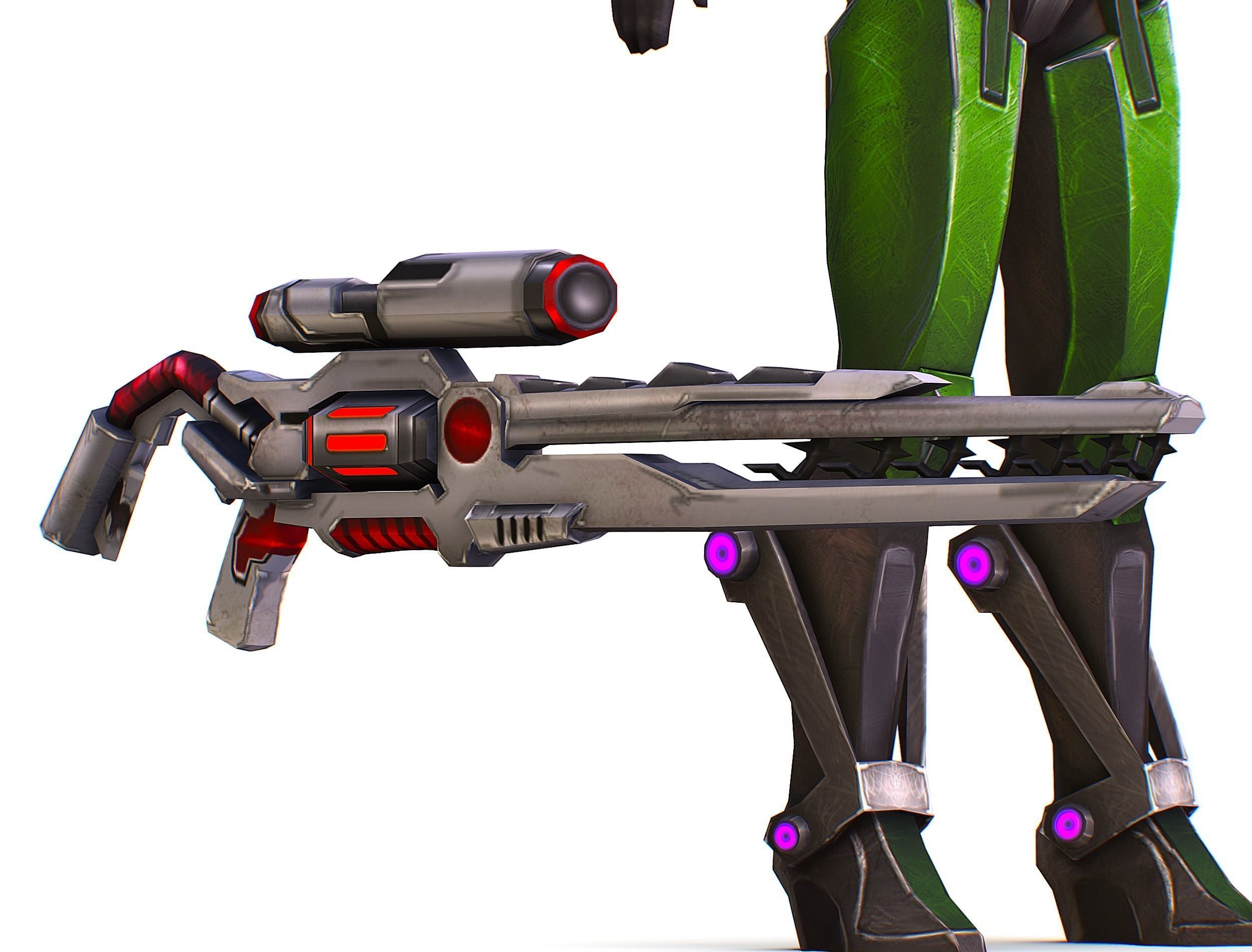 Sci-Fi Woman Cyborg - Female Drone Sniper Soldier Low-poly 3D model_47