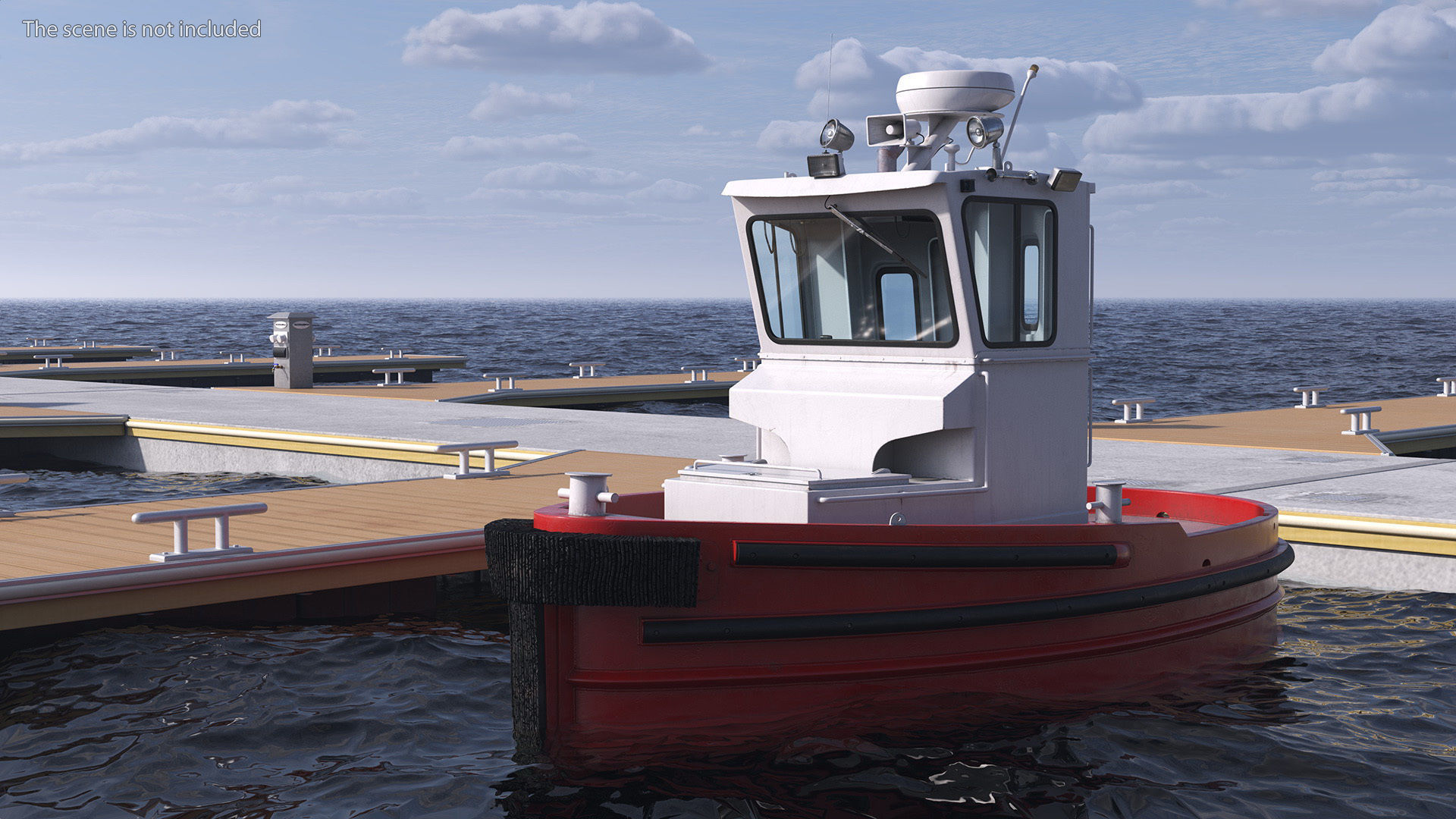 Small Tugboat Generic Rigged 3D model