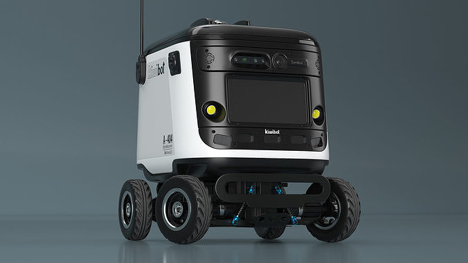 Powered Off Delivery Robot Kiwibot White 3D model 4