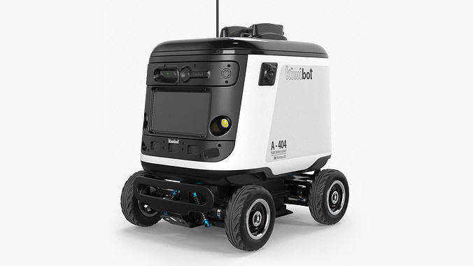 Powered Off Delivery Robot Kiwibot White 3D model 7