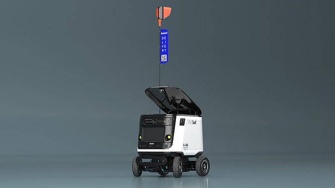 Powered Off Delivery Robot Kiwibot White 3D model 6