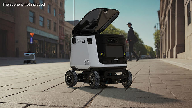 Powered Off Delivery Robot Kiwibot White 3D model 2