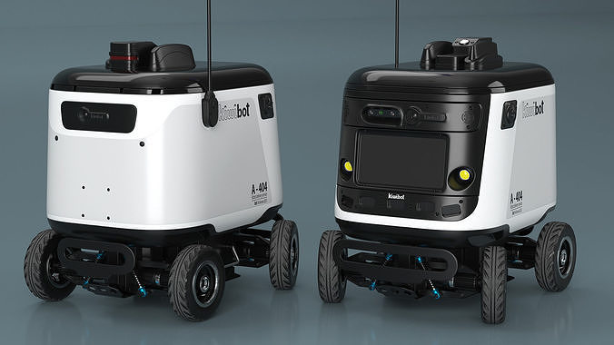 Powered Off Delivery Robot Kiwibot White 3D model 5