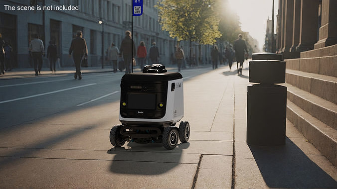 Powered Off Delivery Robot Kiwibot White 3D model 3