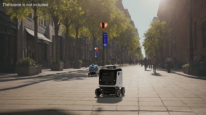 Powered Off Delivery Robot Kiwibot White 3D model