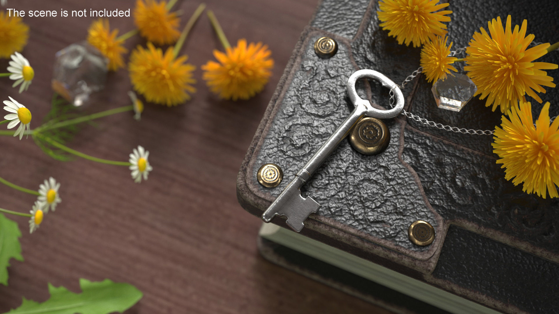 Vintage Skeleton Key Silver for 3D Print 3D print model
