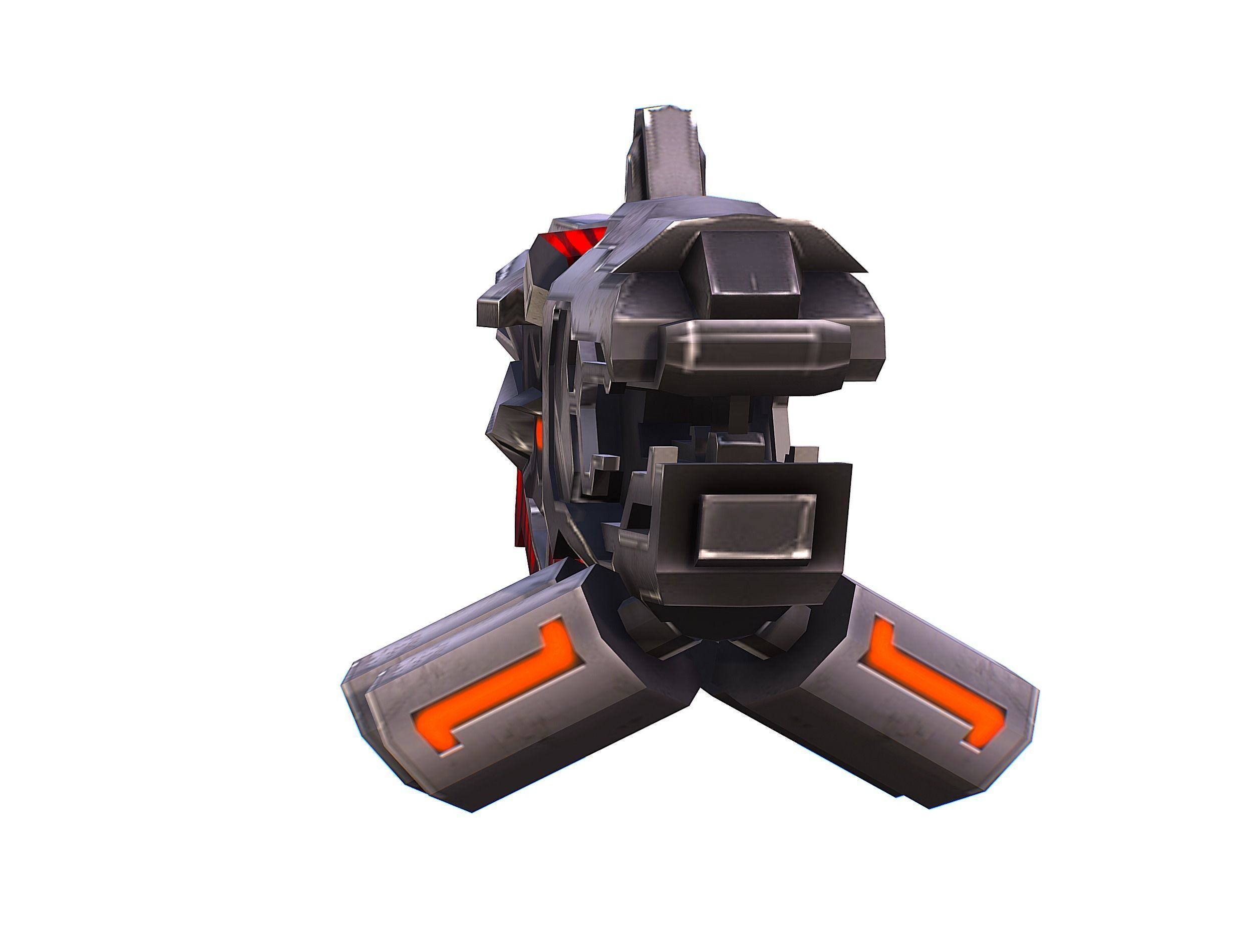 Woman Cyborg Machine Gun Rifle and Pistol Low-poly 3D model_58