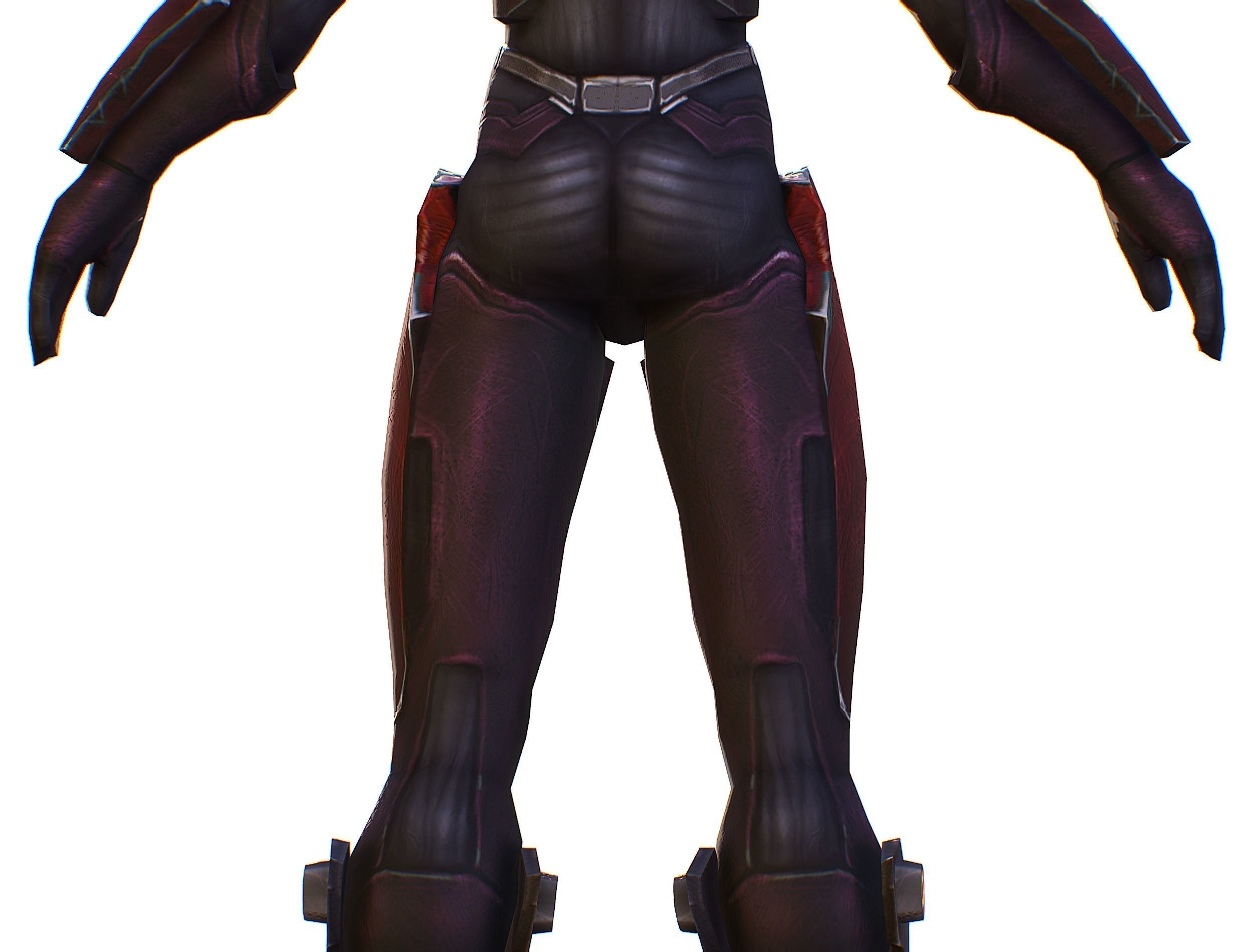 Woman Cyborg Machine Gun Rifle and Pistol Low-poly 3D model_32