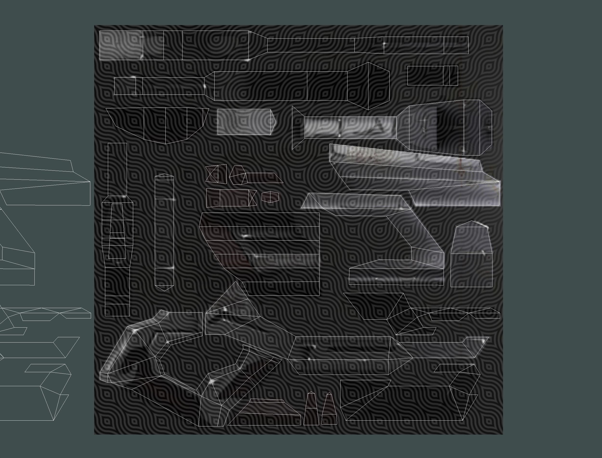 Woman Cyborg Machine Gun Rifle and Pistol Low-poly 3D model_78