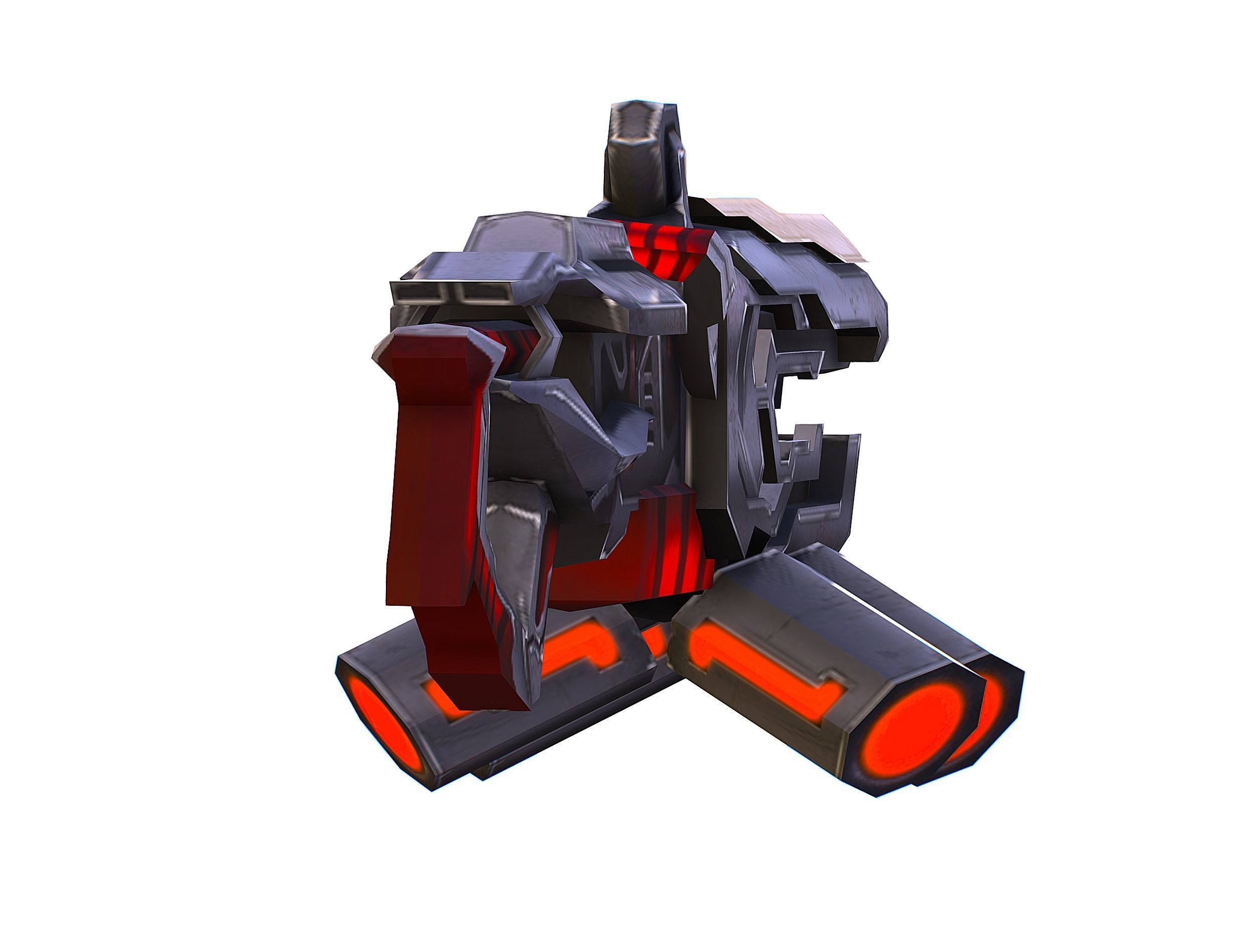 Woman Cyborg Machine Gun Rifle and Pistol Low-poly 3D model_50