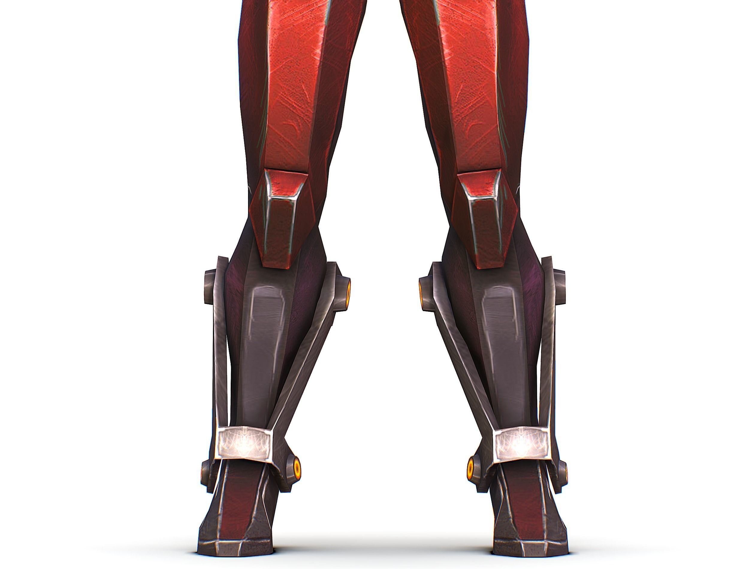 Woman Cyborg Machine Gun Rifle and Pistol Low-poly 3D model_30