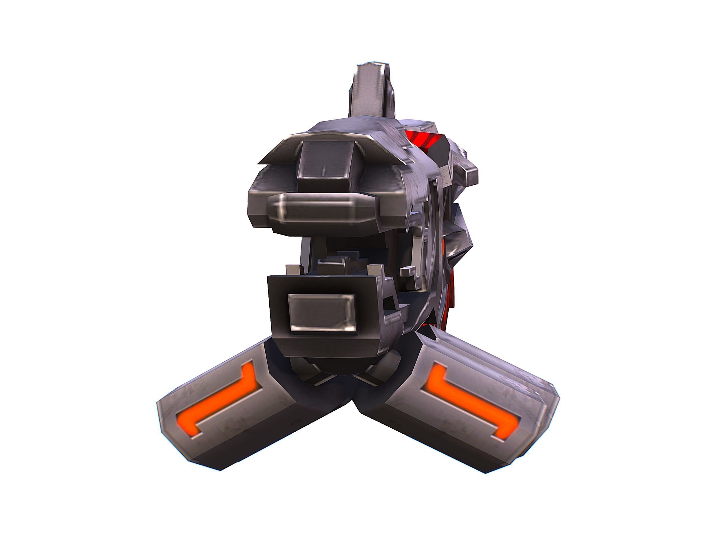 Woman Cyborg Machine Gun Rifle and Pistol Low-poly 3D model_57