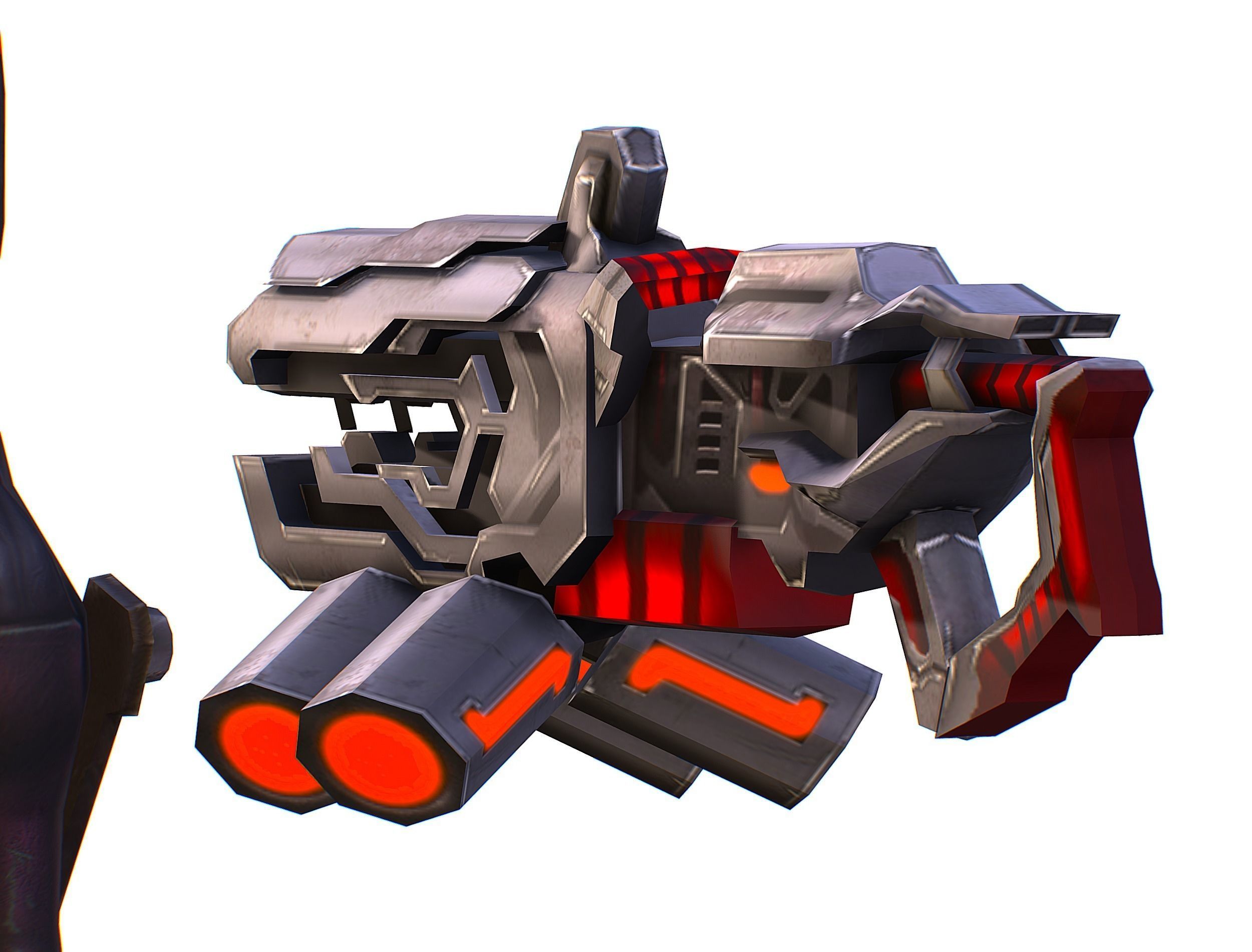 Woman Cyborg Machine Gun Rifle and Pistol Low-poly 3D model_53