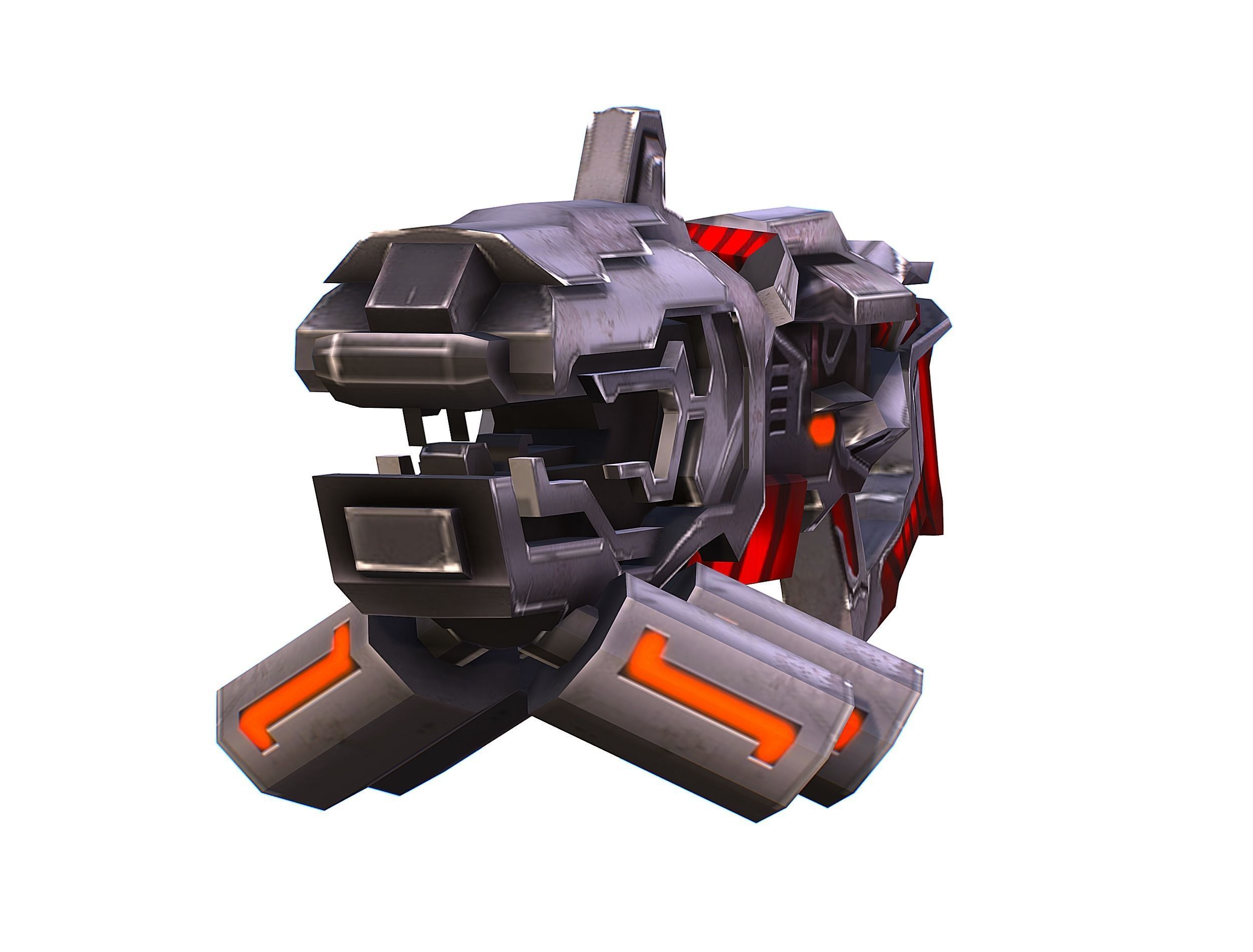 Woman Cyborg Machine Gun Rifle and Pistol Low-poly 3D model_56