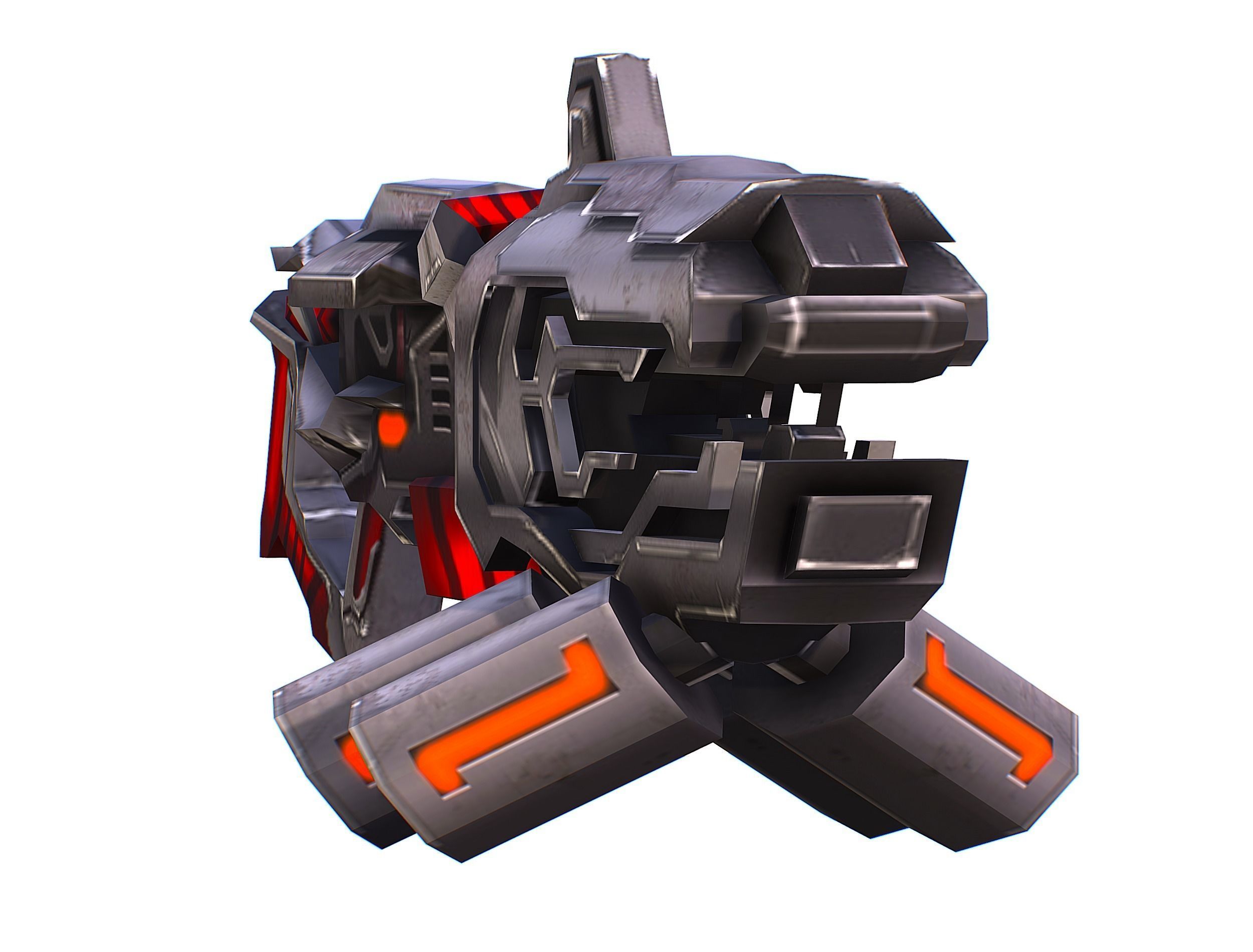 Woman Cyborg Machine Gun Rifle and Pistol Low-poly 3D model_59