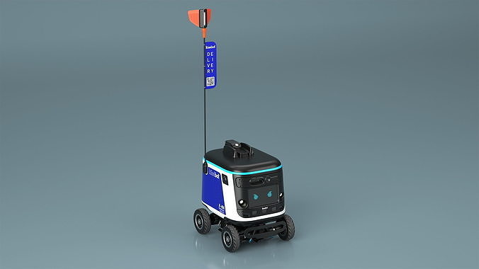 Delivery Robot Kiwibot Blue 3D model 4