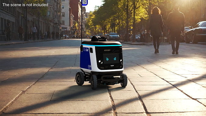Delivery Robot Kiwibot Blue 3D model