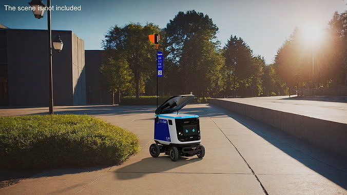 Delivery Robot Kiwibot Blue 3D model 3