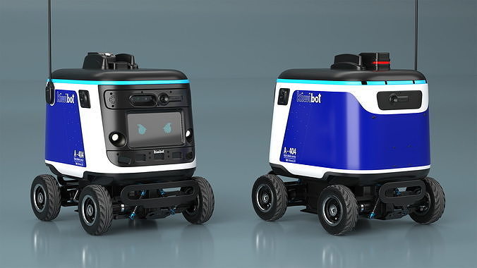 Delivery Robot Kiwibot Blue 3D model 5