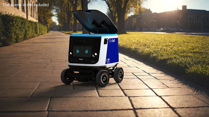 Delivery Robot Kiwibot Blue 3D model 2