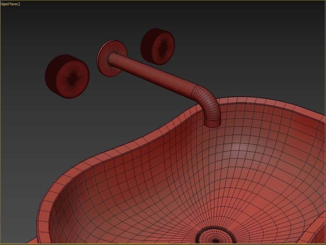 Anima Wall-mounted shelf with basin 120 CM 3D model_7