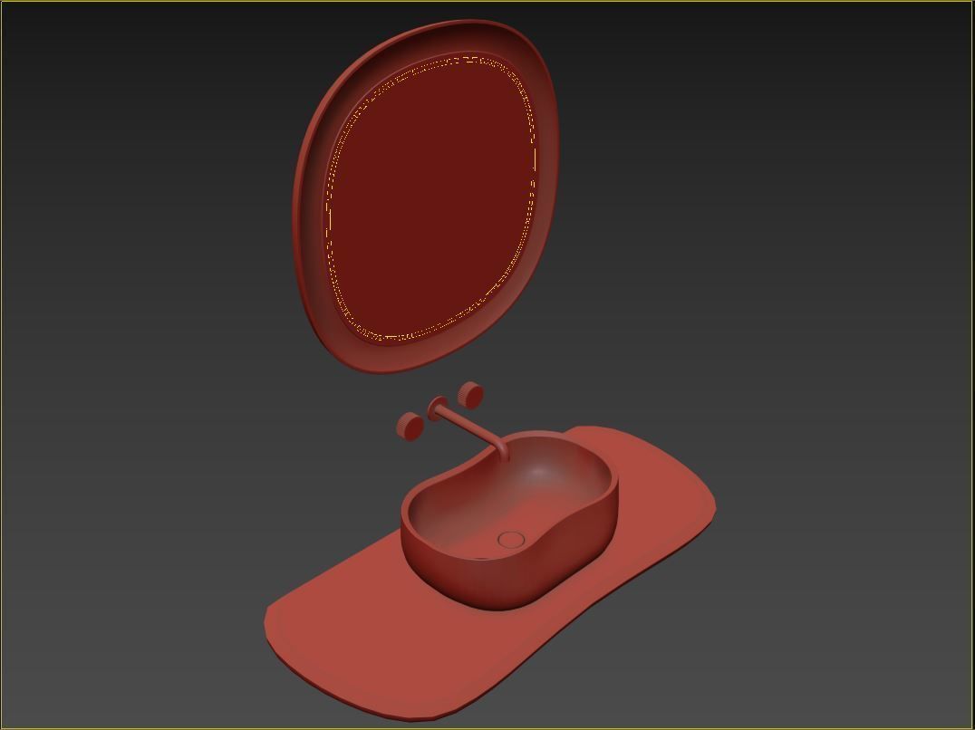 Anima Wall-mounted shelf with basin 120 CM 3D model_4